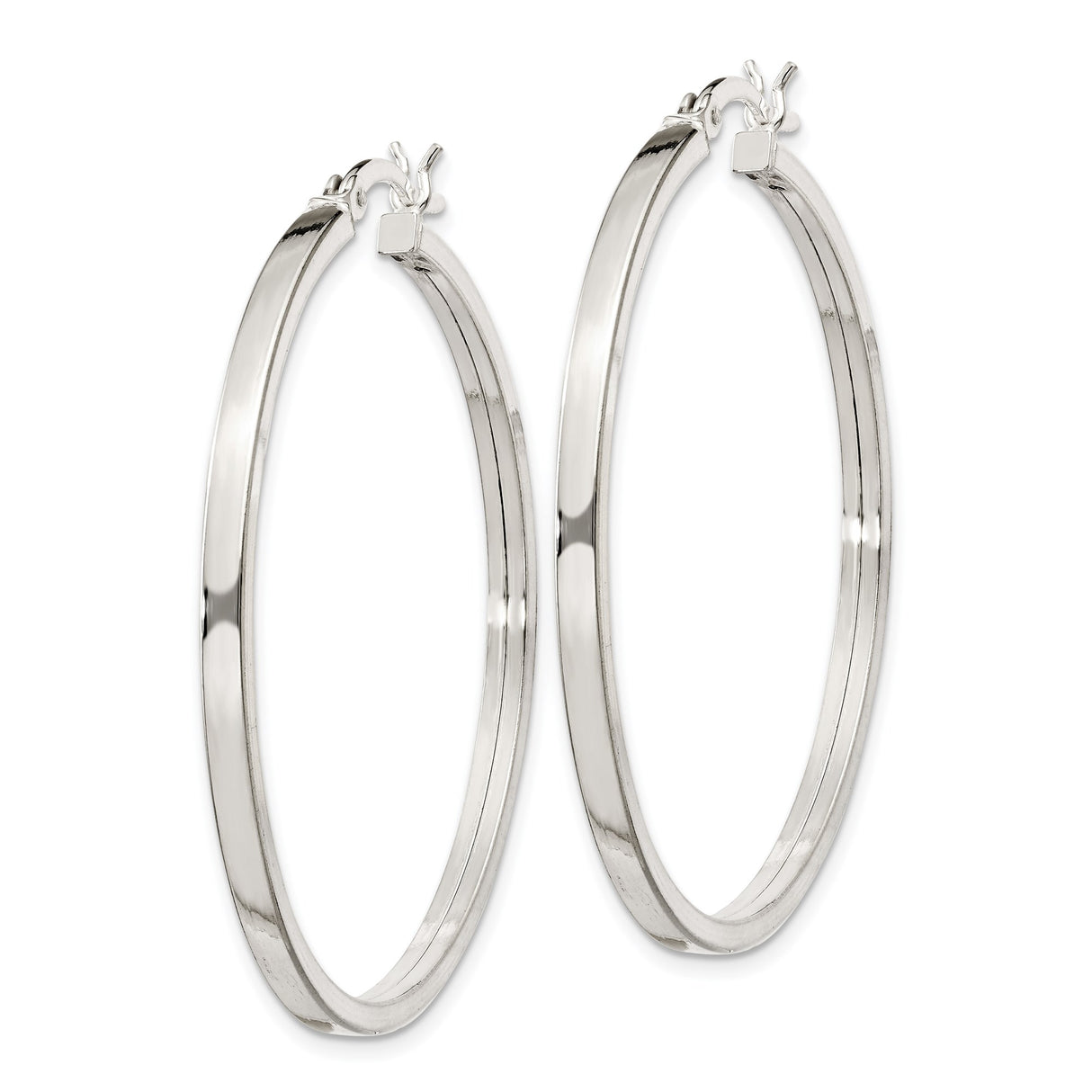 Sterling Silver Hoop Earrings, Round Minimalist Design, Hinged Post Back, Lightweight Jewelry