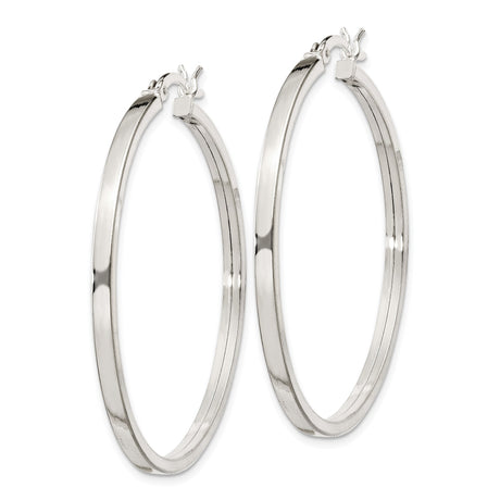 Sterling Silver Hoop Earrings, Round Minimalist Design, Hinged Post Back, Lightweight Jewelry