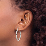 Sterling Silver Hoop Earrings, Smooth Minimalist Tube Style with Latch Closure