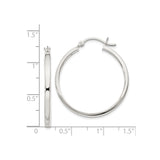Sterling Silver Hoop Earrings, Smooth Minimalist Tube Style with Latch Closure