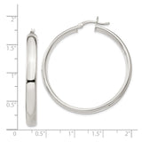 Sterling Silver Hoop Earrings with Latch-Back Closure, Polished Tube Design, Lightweight and Minimalist