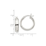 Sterling Silver Hoop Earrings, 20mm Polished Round Hinged Snap Hoops for Women