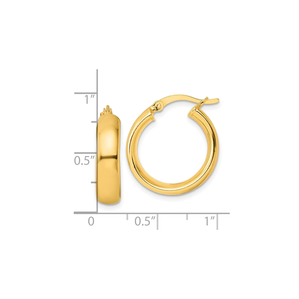 Sterling Silver Gold Plated Hoop Earrings, Smooth Finish, Classic Latch Back, Minimalist Style
