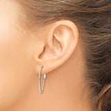 Sterling Silver Oval Hoop Earrings, Hinged Snap Closure, Lightweight Minimalist Design for Women