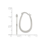 Sterling Silver Teardrop Hoop Earrings with Latch Back, Lightweight Minimalist Design