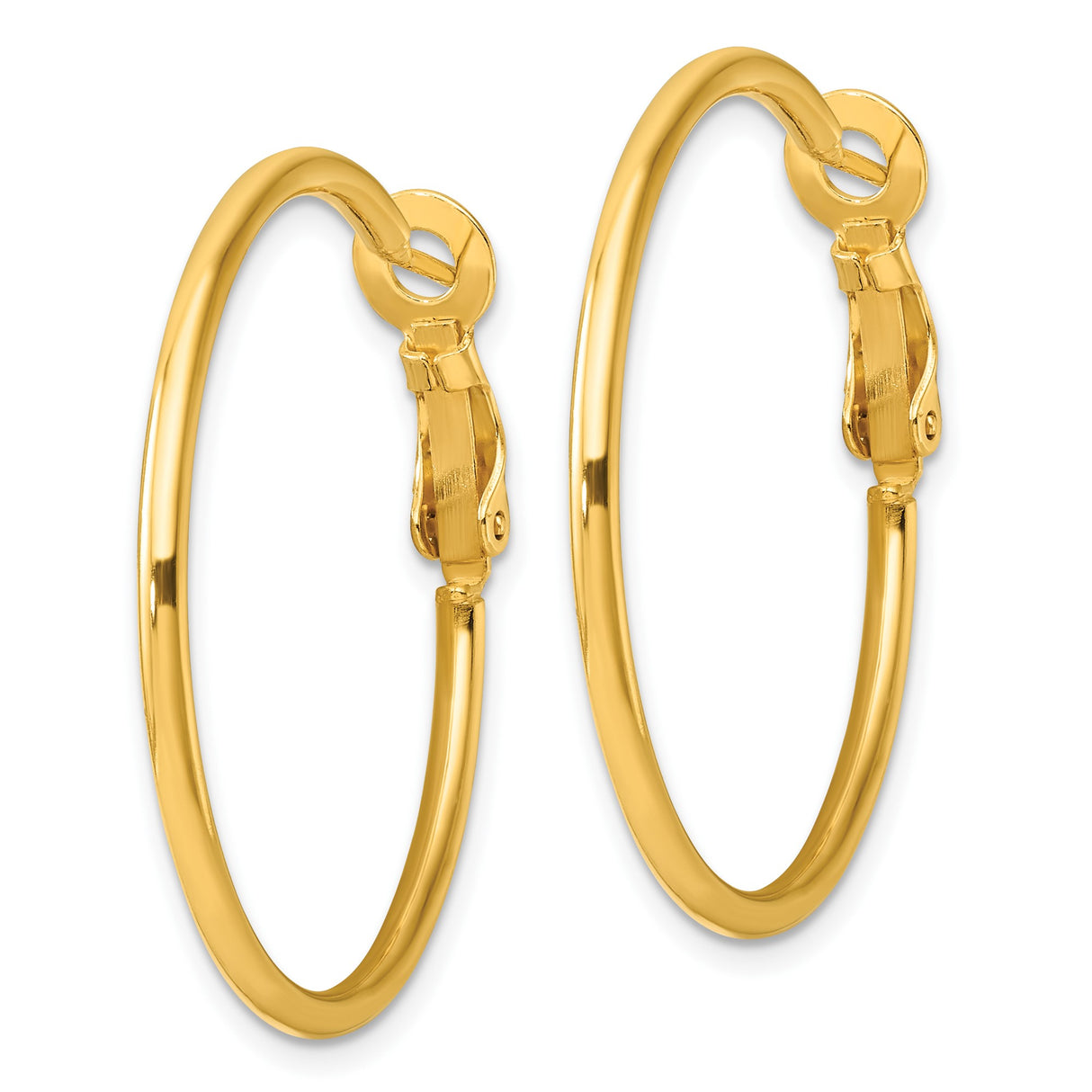 Sterling Silver Gold Plated Hoop Earrings, Classic Round Minimalist Design, Latch Back Closure