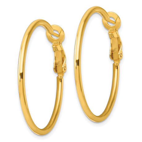 Sterling Silver Gold Plated Hoop Earrings, Classic Round Minimalist Design, Latch Back Closure