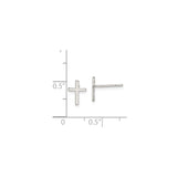 Sterling Silver Cross Stud Earrings, Polished Minimalist Latin Design, Religious Symbolism
