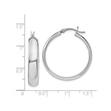 Sterling Silver Hoop Earrings with Polished Finish, Latch-Back Closure, Classic Round Design