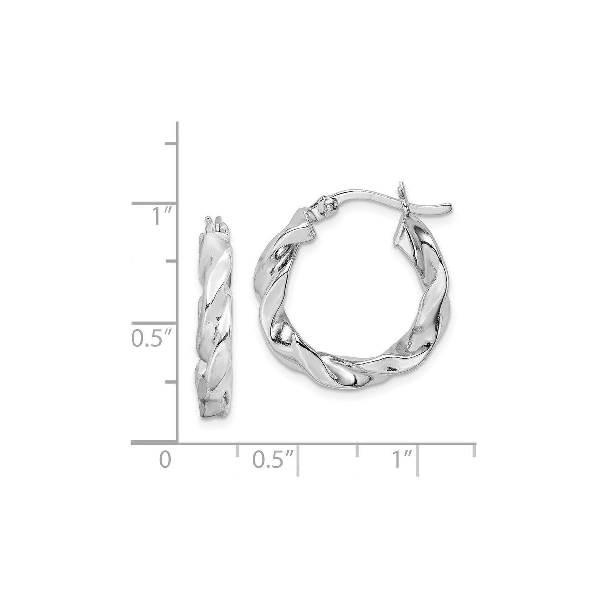 Sterling Silver Twisted Hoop Earrings, Polished Braided Design, Lightweight Modern Style