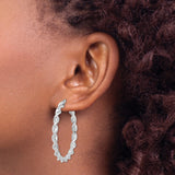 Sterling Silver Twisted Hoop Earrings, Large Round Rope Design, Polished Statement Jewelry for Women
