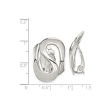 Sterling Silver Clip On Earrings Sculptural Swirl Polished