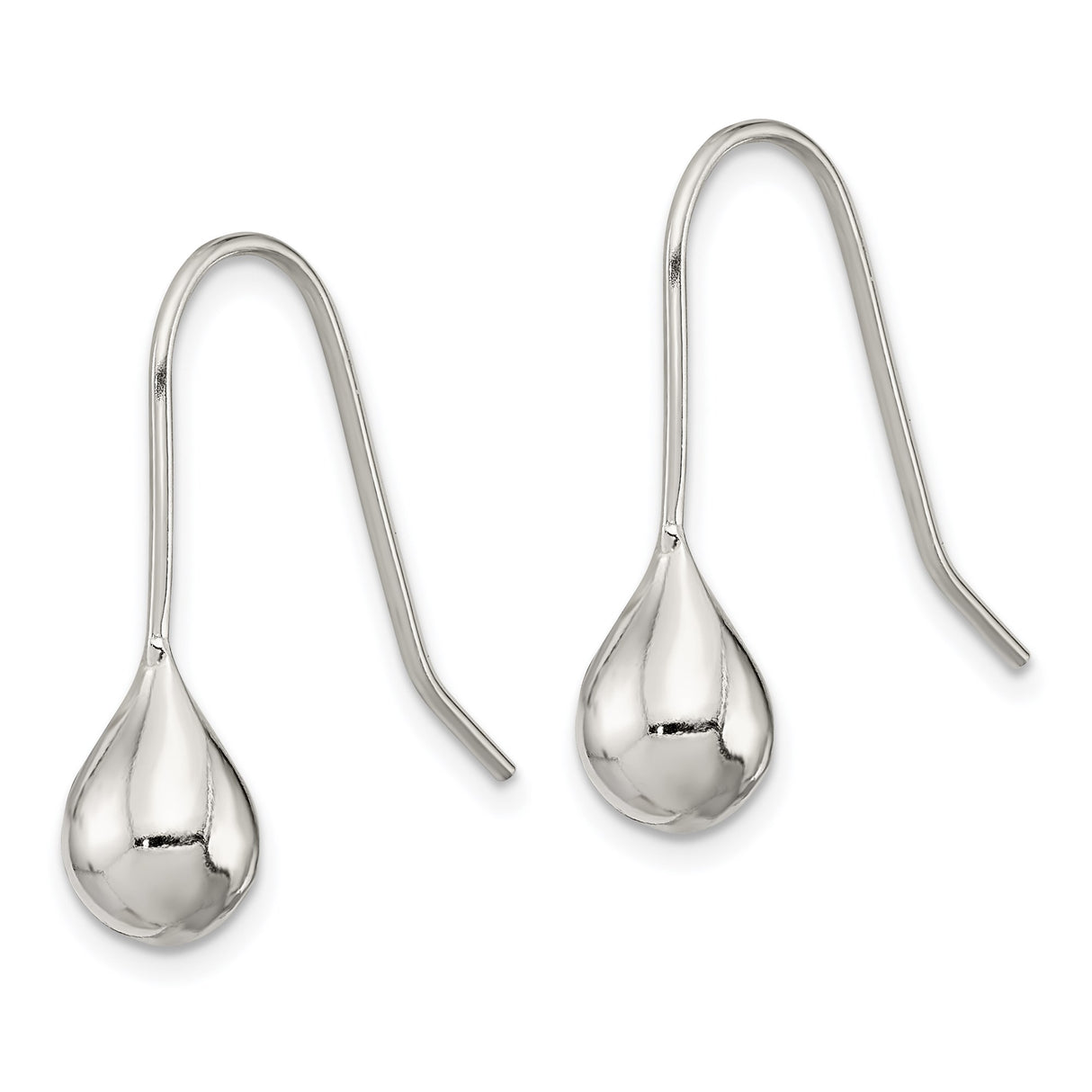 Sterling Silver Teardrop Dangle Earrings, Sleek Minimalist Design, Lightweight Modern Jewelry