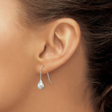 Sterling Silver Teardrop Dangle Earrings, Sleek Minimalist Design, Lightweight Modern Jewelry