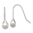 Sterling Silver Teardrop Dangle Earrings, Sleek Minimalist Design, Lightweight Modern Jewelry