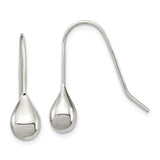 Sterling Silver Teardrop Dangle Earrings, Sleek Minimalist Design, Lightweight Modern Jewelry