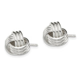 Sterling Silver Love Knot Stud Earrings, Woven Knot Design, Symbol of Everlasting Love