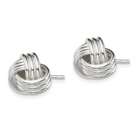 Sterling Silver Love Knot Stud Earrings, Woven Knot Design, Symbol of Everlasting Love