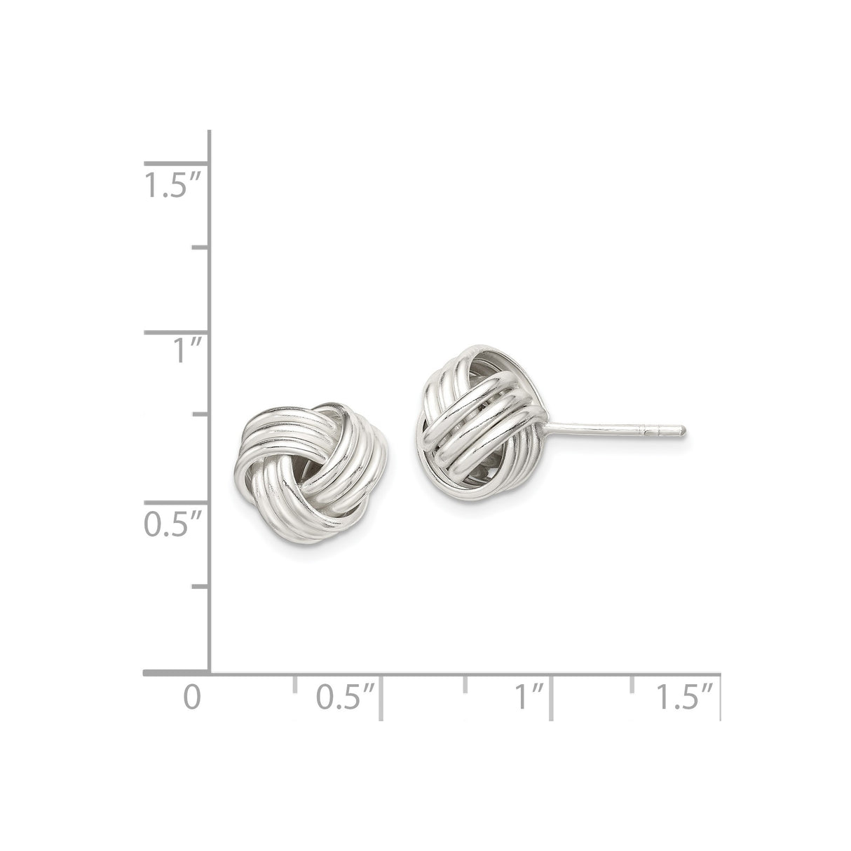 Sterling Silver Love Knot Stud Earrings, Woven Knot Design, Symbol of Everlasting Love
