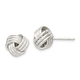 Sterling Silver Love Knot Stud Earrings, Woven Knot Design, Symbol of Everlasting Love