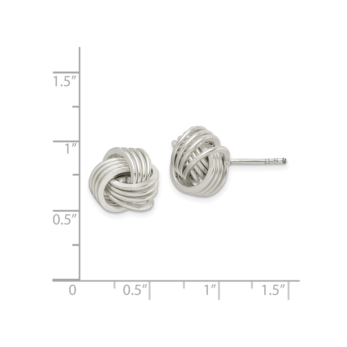 Sterling Silver Love Knot Stud Earrings with Intertwined Knot Design for Women