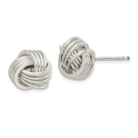 Sterling Silver Love Knot Stud Earrings with Intertwined Knot Design for Women