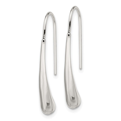 Sterling Silver Drop Earrings with Teardrop Dangle Design, Polished Minimalist Style