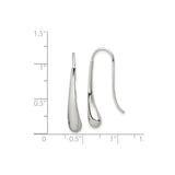 Sterling Silver Drop Earrings with Teardrop Dangle Design, Polished Minimalist Style