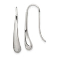 Sterling Silver Drop Earrings with Teardrop Dangle Design, Polished Minimalist Style