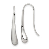 Sterling Silver Drop Earrings with Teardrop Dangle Design, Polished Minimalist Style