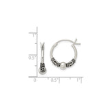 Sterling Silver Bali Hoop Earrings with Twisted Rope Detail and Scroll Design