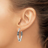 Sterling Silver Hoop Earrings with Rope Accents and Beaded Tribal Detail for Women