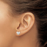 Sterling Silver Heart Stud Earrings, Minimalist Romantic Design for Women