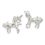 Sterling Silver Unicorn Stud Earrings Lightweight Design