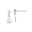 Sterling Silver B Initial Dangle Stud Earrings, Lowercase Letter Charm, Minimalist Alphabet Jewelry