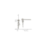 Sterling Silver Initial Stud Earrings with Lowercase F Dangle Charm, Alphabet Jewelry