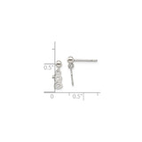 Sterling Silver Stud Earrings with Dangle God Script Charm, Christian Faith Jewelry