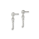 Sterling Silver Khanda Sikh Earrings with Kirpan Sword Design for Women