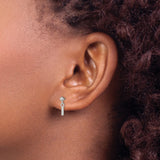 Sterling Silver Bar Stud Earrings, Minimalist Linear Drop Design, Contemporary Geometric Style