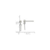 Sterling Silver Bar Stud Earrings, Minimalist Linear Drop Design, Contemporary Geometric Style
