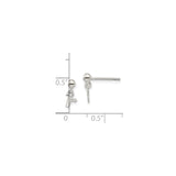 Sterling Silver Dangling Lowercase R Initial Earrings, Custom Alphabet Studs for Women or Girls