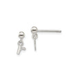 Sterling Silver Dangling Lowercase R Initial Earrings, Custom Alphabet Studs for Women or Girls