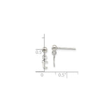 Sterling Silver Stud Earrings with Dangling Lowercase T Initial Charm