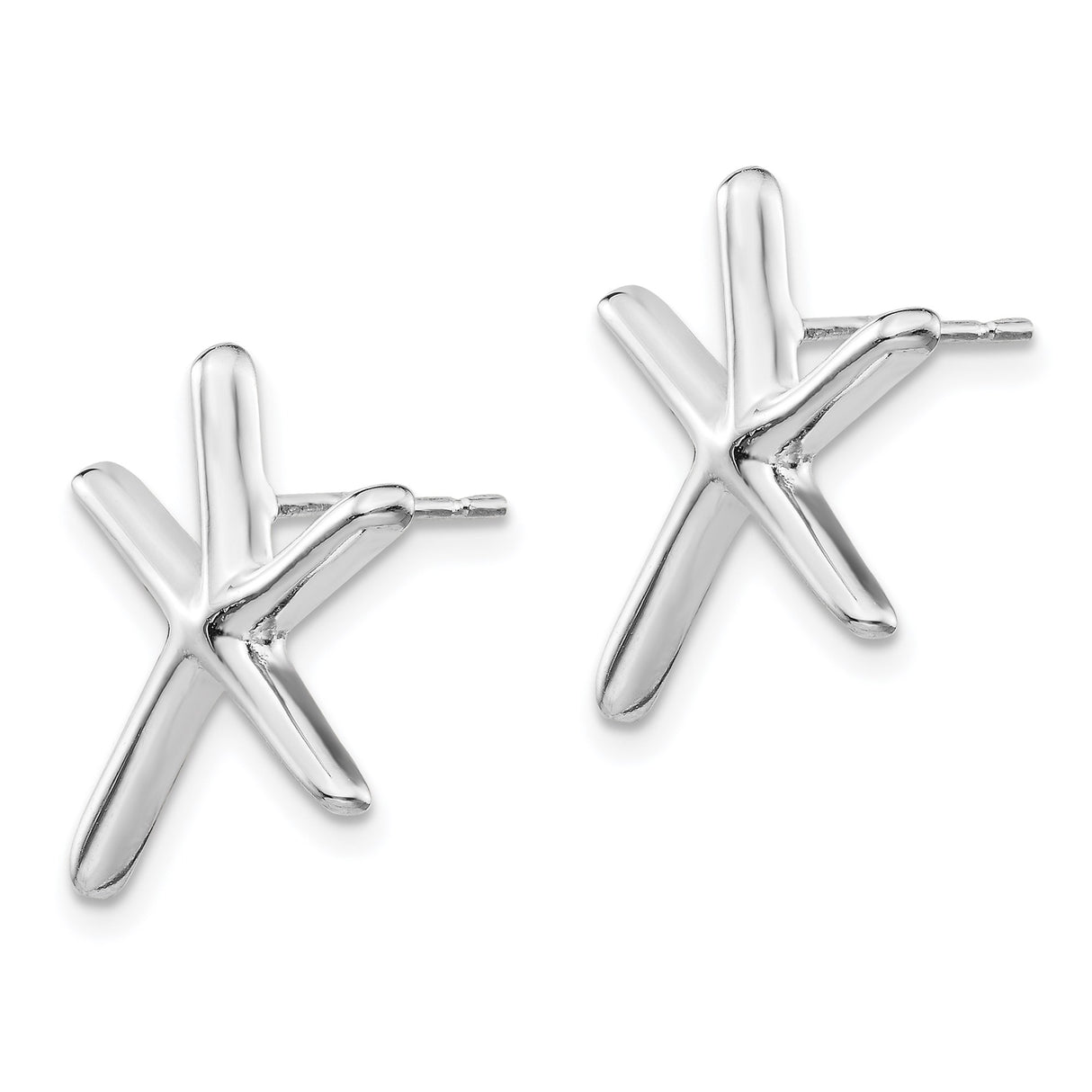 Sterling Silver Starburst Stud Earrings, Abstract Cross Celestial Design for Women
