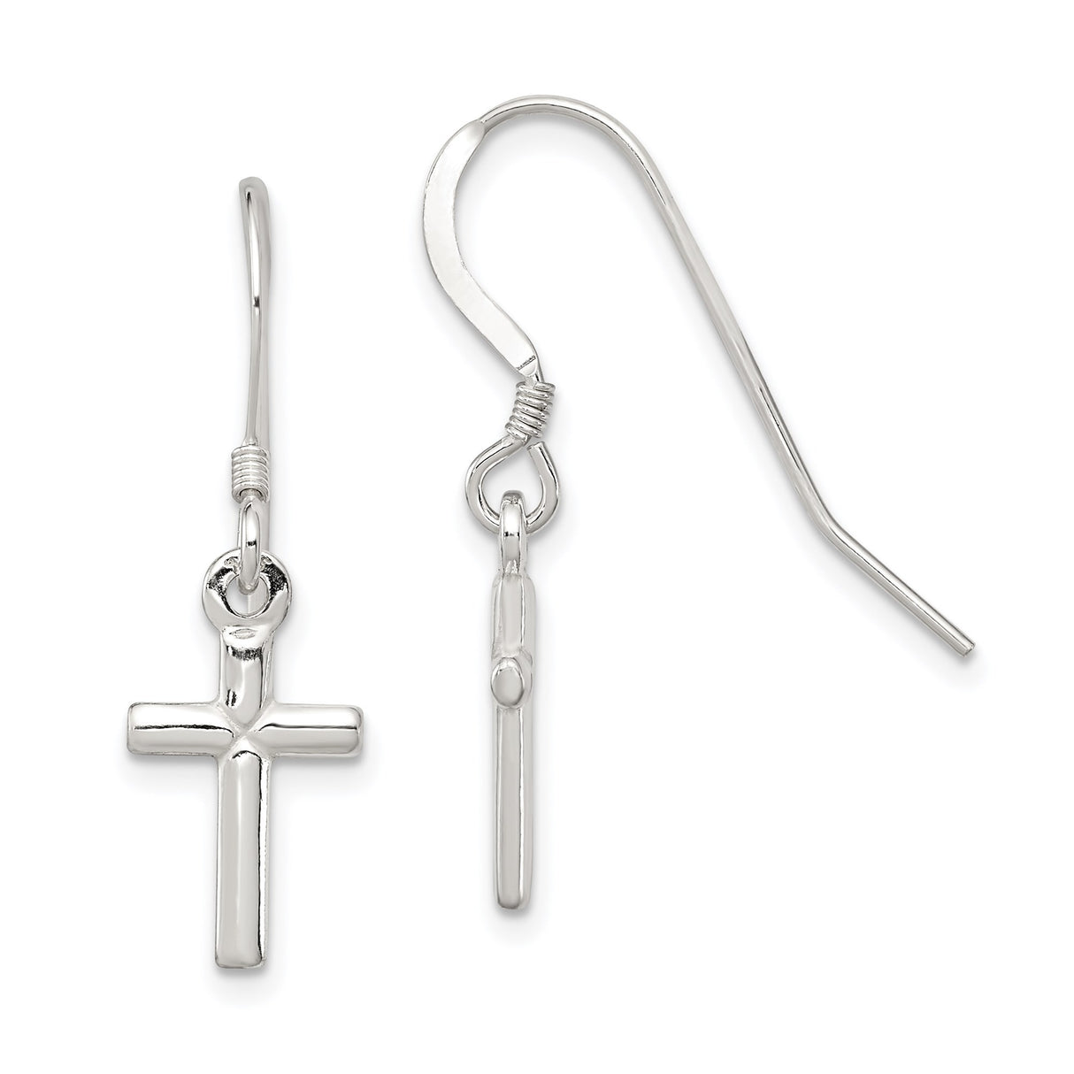 Sterling Silver Cross Pendant, Mirror Finish Minimalist Latin Cross for Men and Women