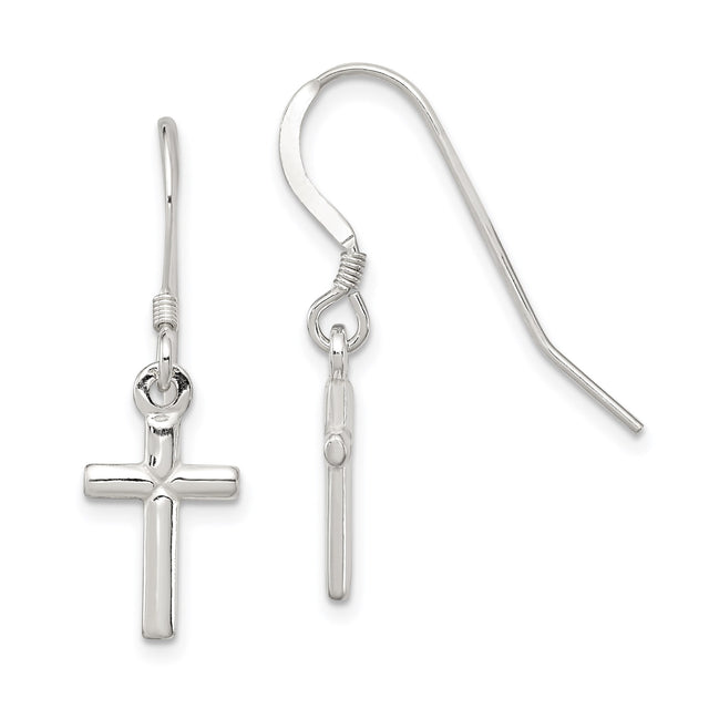 Sterling Silver Cross Pendant, Mirror Finish Minimalist Latin Cross for Men and Women