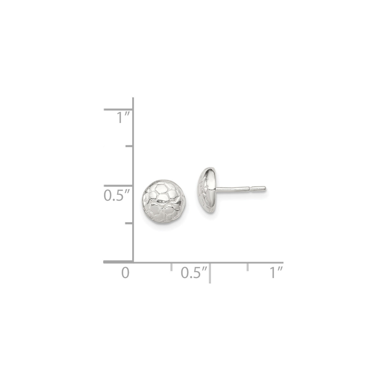 Sterling Silver Soccer Ball Stud Earrings, Textured Sport Design, Unisex Athletic Style