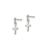 Sterling Silver Cross Pendant, Polished Latin Cross Charm, Modern Religious Jewelry for Men and Women