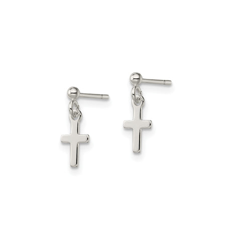 Sterling Silver Cross Pendant, Polished Latin Cross Charm, Modern Religious Jewelry for Men and Women
