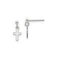 Sterling Silver Cross Pendant, Polished Latin Cross Charm, Modern Religious Jewelry for Men and Women